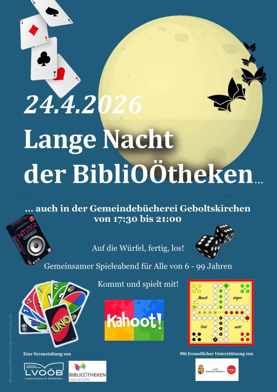Information für die lange Nacht der Bibliotheken