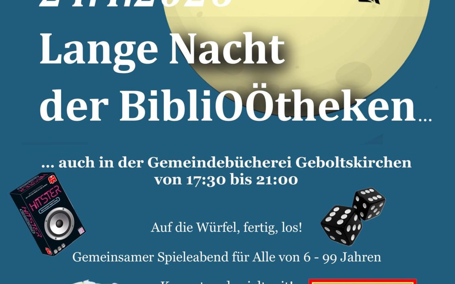 Information für die lange Nacht der Bibliotheken